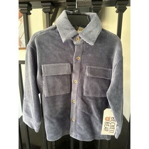 Boys' Corduroy Button-Down Shirt Jacket - Slate Blue, 4T